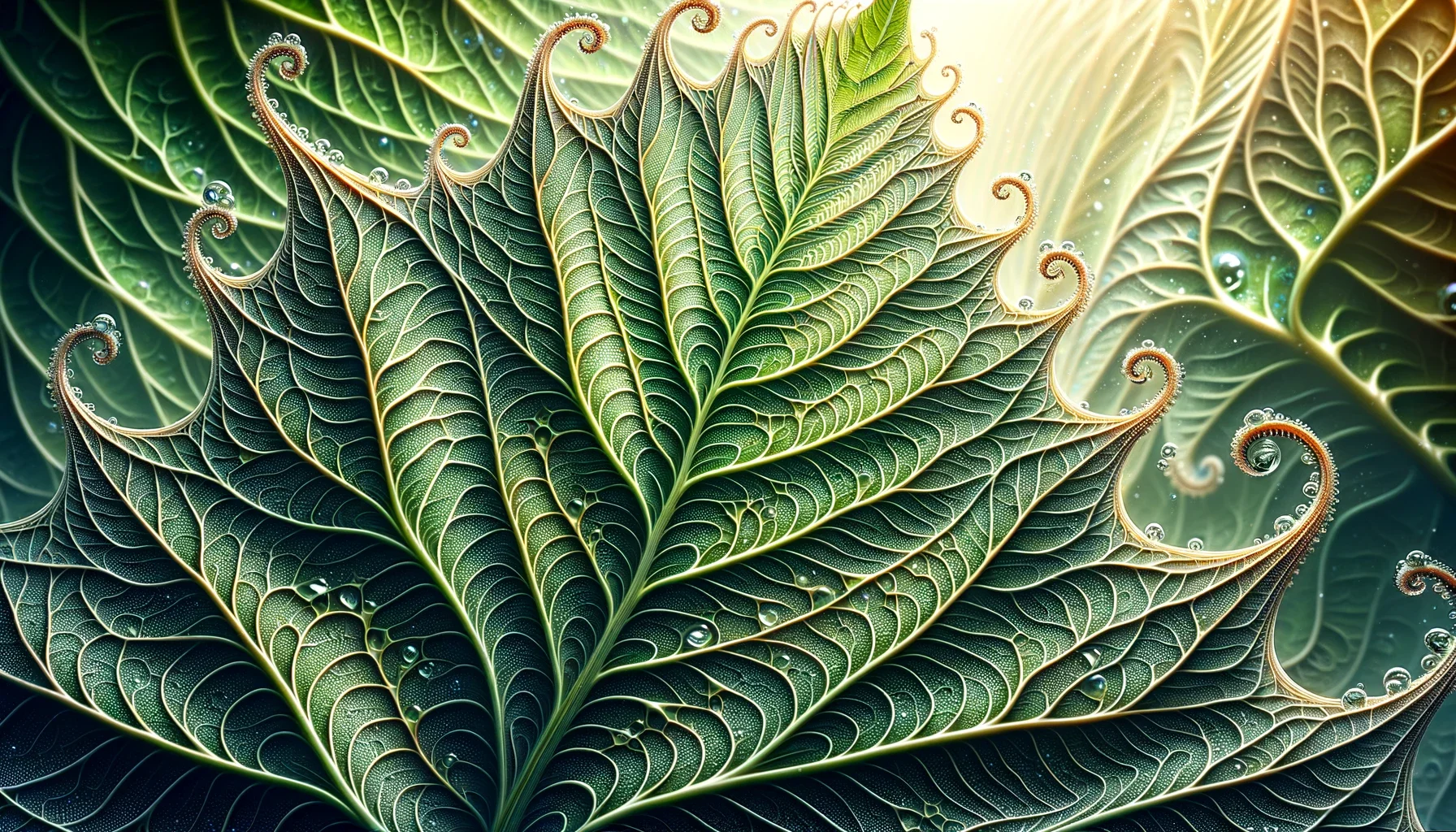 Detailed macro view of leaf veins and texture
